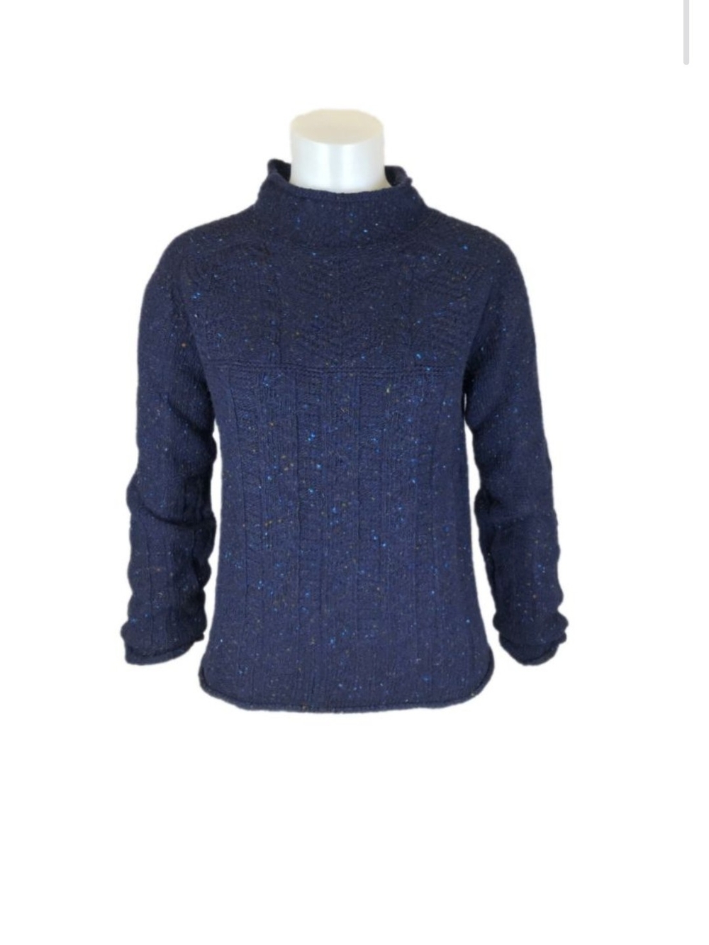 Women’s Navy Speckled Turtleneck Sweater